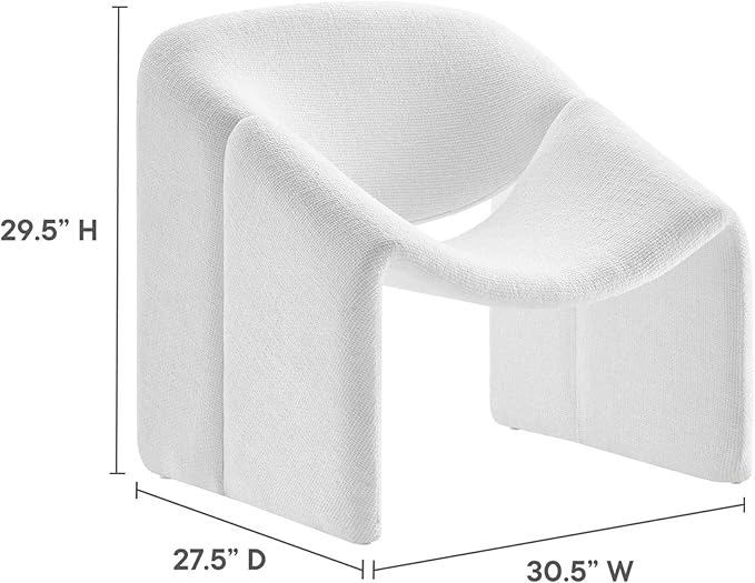 Modway EEI-6767-FRO Vivi Chenille Upholstered Accent Chair Frost