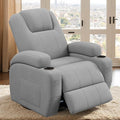 Flamaker Swivel Rocker Recliner Chair with Vibration Massage 360° Swivel Recliner Chairs for Adults Ergonomic Lounge Chair with Cup Holders Lazy Boy Recliner Single Sofa Seat (Fabric Gray)