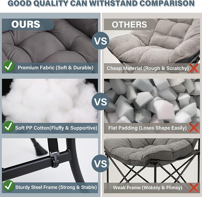 Lazy Chair with Ottoman Large Dark Grey Accent Chair with a Side Pocket Modern Leisure Upholstered Sofa Reading Armchair with Footrest for Office Bedroom Living Room Dorm Rooms Balcony