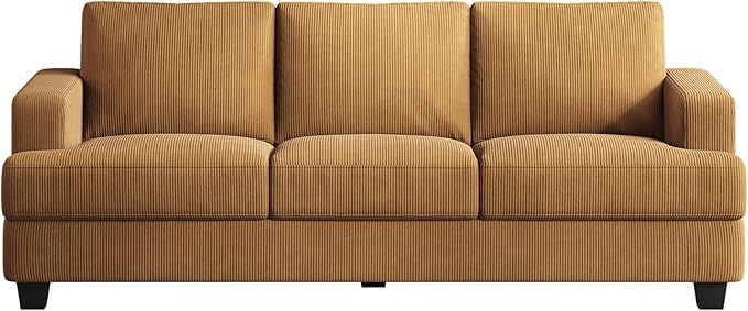 Fadware Sofa Couch 3 Seater Sofa with Suppleness Armrests Fabric Deep Seat Sofa with Upholstered Cushion&amp Backrests Modern Comfy Couch for Living Room Apartment