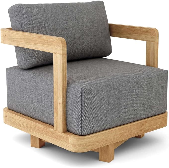 Maykoosh Farmhouse Swivel Armchair - Comfortable Accent Chair for Living Room Bedroom Office