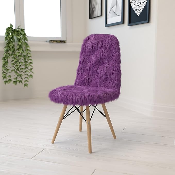 Flash Furniture Dinings 1 Pack Sponge Fabric Steel Beechwood Purple