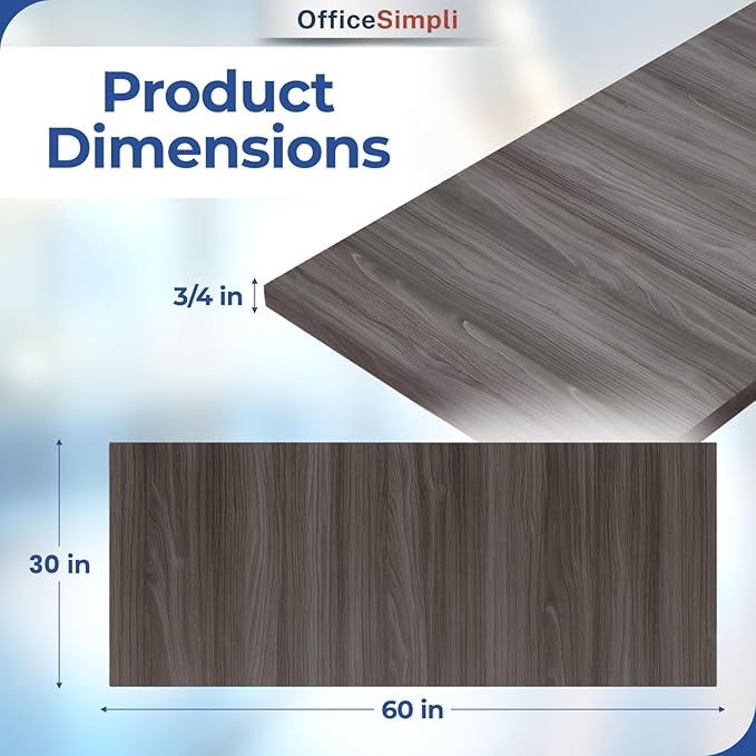 OfficeSimpli 60 x 30 Inch Desk Top Made in USA Replacement Table Top for Sit-to-Stand Adjustable Desk Frame Countertop Workbench for Classroom Home and Office (Desk Top only) - Iconic Maple