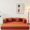 KEIKI Convertible Corduroy Sleeper Sofa Bed with Supportive Metal Frame Modern Floor Lounge Couch for Relaxing Reading Napping