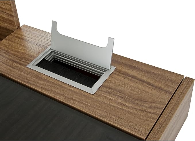 51 Compact Computer Desk with Black Tempered Glass Top Easy-Access Back Storage Compartment 2 Drawers Open Shelf and Cable Management Stylish Home Office Desk with White Steel Frame Walnut