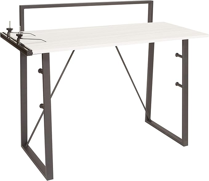OSP Home Furnishings Tinker Desk with Storage Light Grey