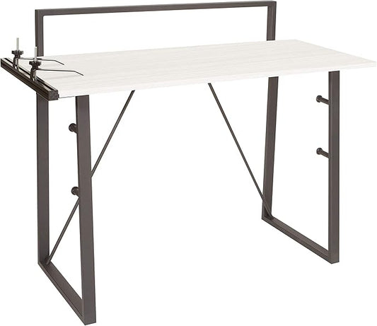 OSP Home Furnishings Tinker Desk with Storage Light Grey
