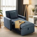 3-in-1 Convertible Sleeper Chair Pullout Chair with Extra Pillow Recliner Sofa Bed with 4 Adjustable Angles Convertible Lazy Sofa Bed for Small Spaces Home Office Blue