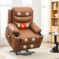 Garvee Power Lift Recliner Chair Oversized Electric Recliners for Elderly With Heat and Massage Home Theater Seat With 2 Cup Holders Side Electric Glider Reclining Single Sofa Chair for Living Room