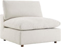 Modway Modular Sofa Commix Down-Filled Overstuffed Boucle Sectional Sofa Armless Chair in Ivory