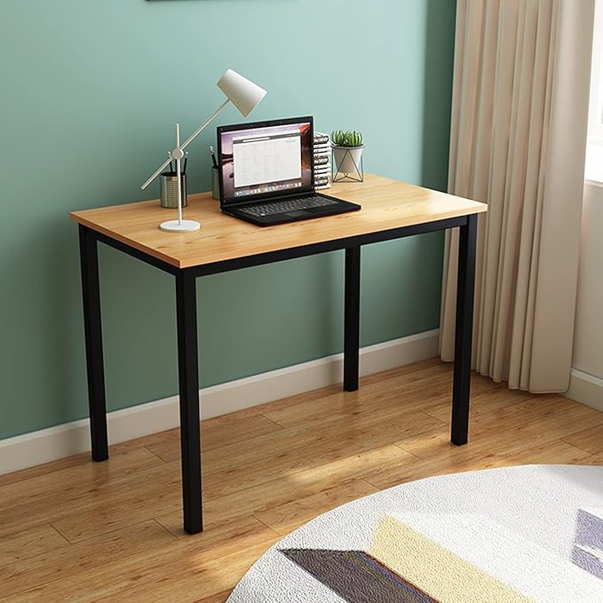 SogesGame Small Computer Desk 39.4 inches Small Office Desk Computer Table Study Writing Desk Workstation for Home OfficeTeak Black
