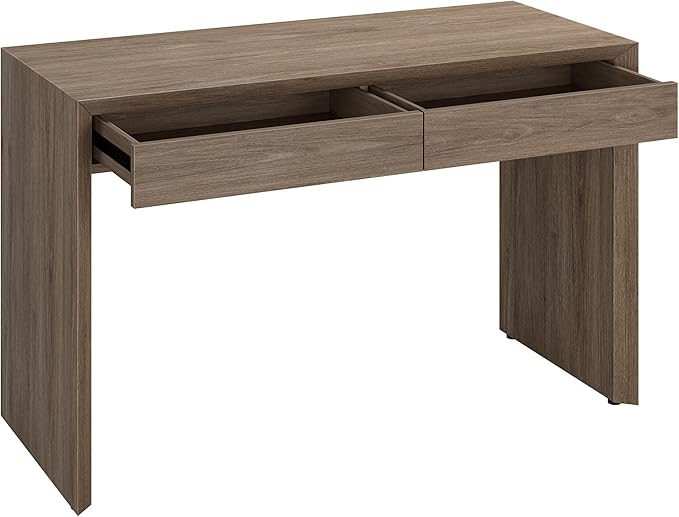 Henn&ampHart 48 Modern Rectangular Wooden Home Office Desk Computer Desk Writing Table with 2 Storage Drawers for Home Office Weathered Gray