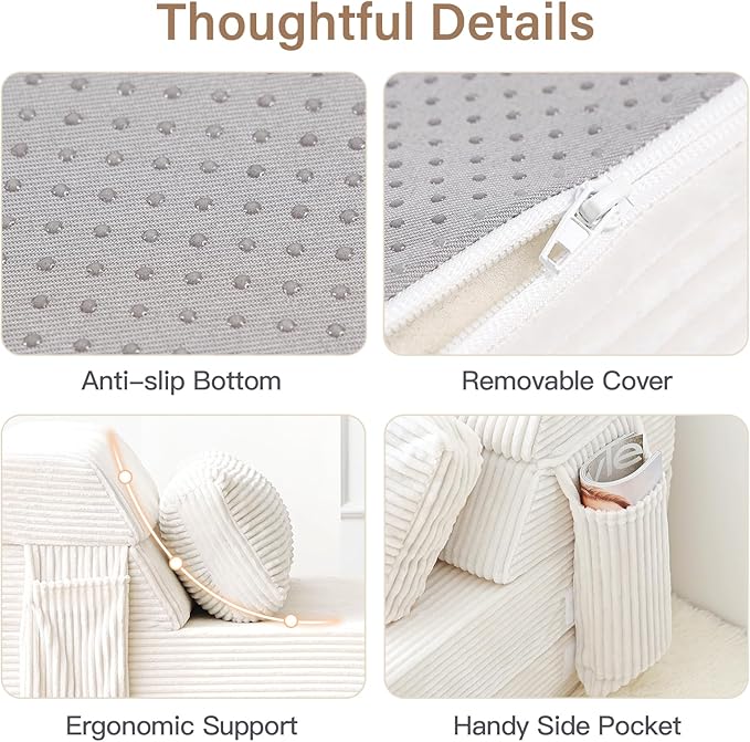 Folding Sofa Bed with Pillow Convertible Sleeper Chair Comfy Floor Futon Couch Mattress Lounge Sofa for Adults Portable Fold Out Chair Bed for Living Room Bedroom Single Beige