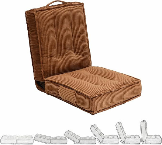 Adjustable Floor Chair with Back Support 6-Position Folding Meditation Chair Floor Sofa Chairs for Adults Comfy Accent Chairs for Reading Gaming Living Room Bedroom Coffee