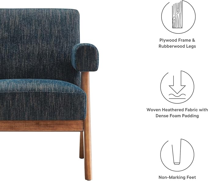 Modway EEI-6503-HEA Lyra Fabric Armchair Azure Fabric