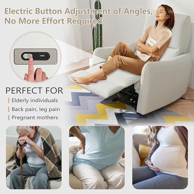 cinkehome Wall Hugger Power Recliners for Small Spaces Electric Recliners with USB Modern RV Recliner Chair for Living Room Apartment