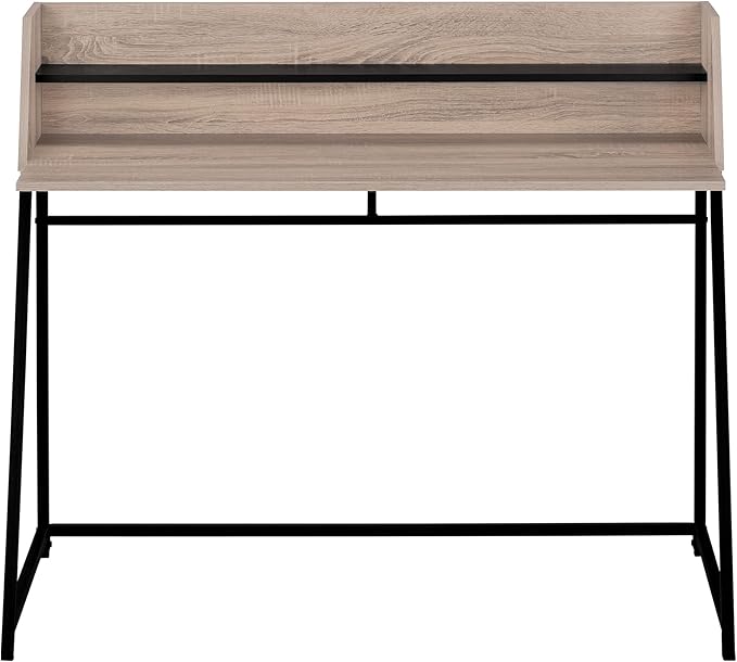 Monarch Specialties 7546 Computer Desk Home Office Laptop Storage Shelves 48 L Work Metal Laminate Brown Contemporary Modern Desk-48 47.25L x 23.75W x 39.25H Dark Taupe Wood-Look/Black
