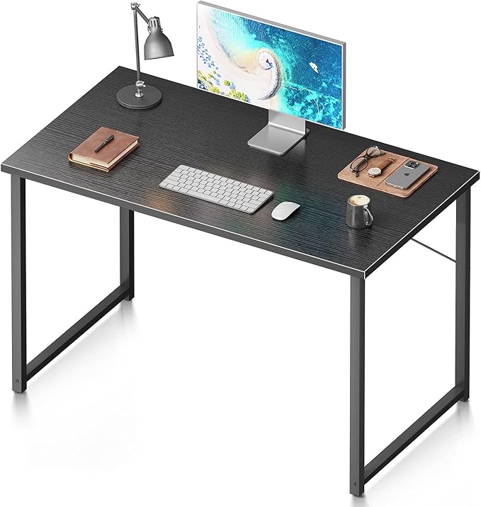 Coleshome 40 Inch Computer Desk Modern Simple Style Desk for Home Office Study Student Writing Desk Black