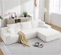 108 L Shaped Boneless Couch with Right Chaise Cloud Sectional Couches with Deep Seat 3 seat modular Sofa Memory Foam Couch with Throw Pillows for Living Room No Assembly Required White