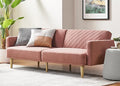 mopio 76.4 Futon Sofa Bed Couch Loveseat Sleeper Sofa Mid Century Modern Futon Couch Sofa Cama Couches for Living Room (Old Rosa Velvet)
