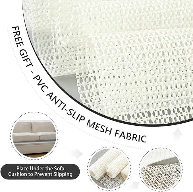 HAVARGO Couch Cushion Support for Sagging Seat 20X20X2 Inches Couch Supports for Sagging Cushions High Density Foam Sofa Cushion Support with Anti Slip Mesh Fabric Light Grey Set of 3