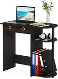 Furinno GO GREEN Desk 31.5 Wide Gaming Desk with 2 Side Shelves and Storage Bins Computer Desk Office Desk for Home Office Study Room Dorm Bedroom Espresso