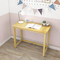 Max &amp Lily Solid Wood Desk 40 Inches Natural
