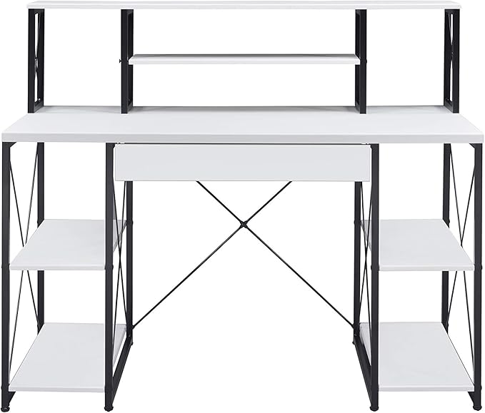 All-Purpose White Writing Desk - Contemporary Home Office Computer Desk