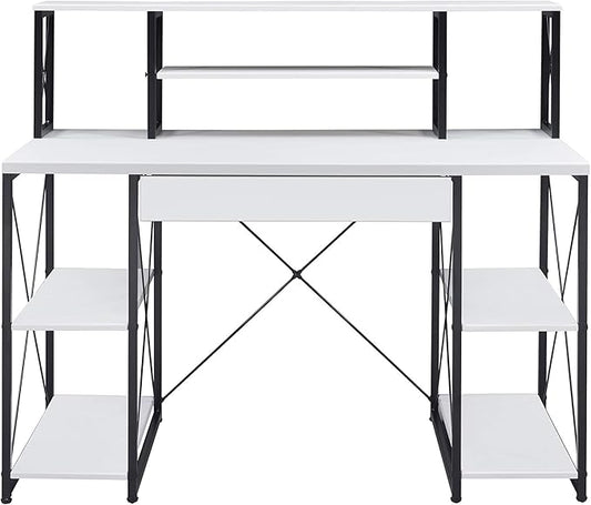 All-Purpose White Writing Desk - Contemporary Home Office Computer Desk