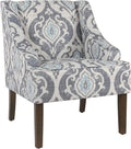 Maykoosh Retro Accent Chair Fabric Upholstered Wooden Chair Damask Design Living Room Bedroom Chair