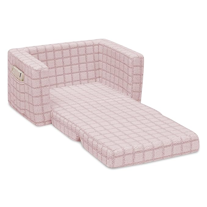 Delta Children Checkered Cozee Flip-Out Chair Pink