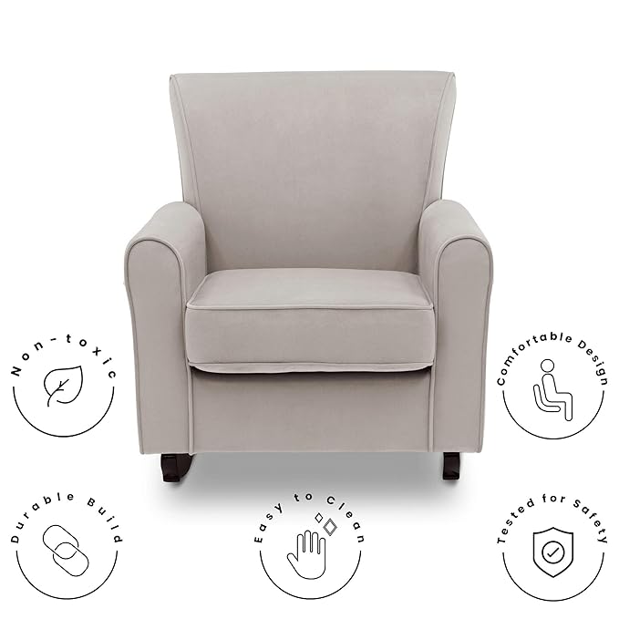 Delta Children Lancaster Rocking Chair Featuring Live Smart Fabric Linen