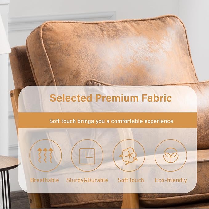 Accent Chair for Living Room Mid-Century Modern Upholstered Armchair with PillowReading Arm ChairComfy Accent Chair for Bedroom