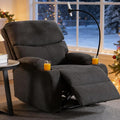 Manual Recliner ChairModern Corduroy Reclining Chairs with Phone Stand &amp Cup HoldersOverstuffed Single Sofa Recliner for AdultsLiving Room Bedroom Home Theater (Dark Grey)