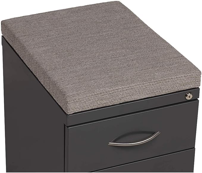 Hirsh Industries Inc 2 Drawer Box/File Pedestal Charcoal with Gray Cushion Top 23-3/4H