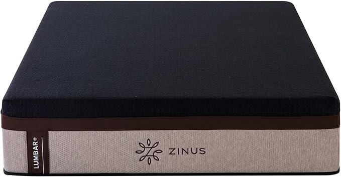 Zinus Lumbar+ Premium 14 Inch Memory Foam Mattress Lumbar Support Targeted Pressure Relief Cooling Gel and Green Tea Cool-to-The-Touch Cover Medium Firm Feel CertiPUR US Certified Queen