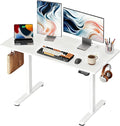DEVAISE 48 Inch Electric Standing Desk 3 Adjustable Height Stand up Desk for Home Office Ergonomic Sit to Stand Desk with LED TouchscreenHeadphone Hook 3 Memory Preset Computer Desk (White)