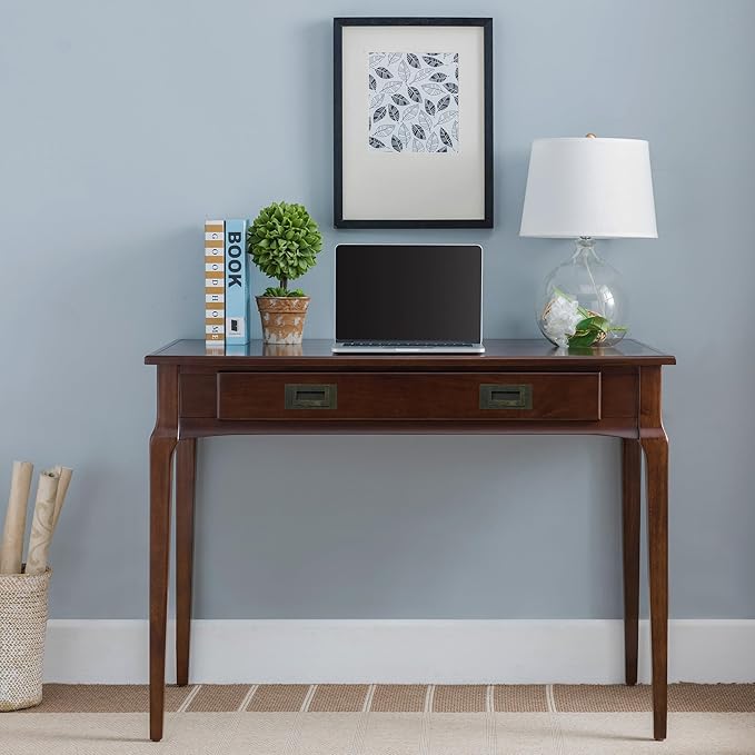 Leick Home Stratus Home Office Desk Solid Wood Drop-Front Keyboard Drawer Easy Assembly Writing Desk Heartwood Cherry 24.0 in. L x 42.0 in. W x 30.0 in. H 22400