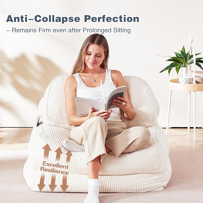 Folding Sofa Bed Flannel Futon Couch Bed with Pillow and Blanket Convertible Sleeper Chair for Living Room Bedroom White