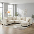 7 Seater Oversized Modular Sectional Sofa Deep Seat Cloud Couch - Free Combination Convertible Lounge Sofa Couch with Movable Ottoman for Living Room Apartment Office
