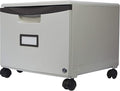 Storex 1-Drawer Mobile Lateral Filing Cabinet Gray/Black