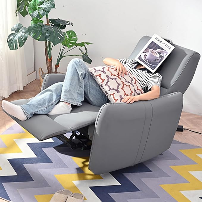 32L Wall Hugger PU Leather Power Recliner Chair with 2 USB &amp Type-C Ports Adjustable Zero Wall Reclining Sofa with Side Pocket &amp Pillow Top Arms Electric Armchair with Cushion Back for Livi