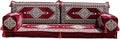 arabicsofa Maroon Arabic Floor Seating Sofa – Handmade Majlis Set for Guest Room