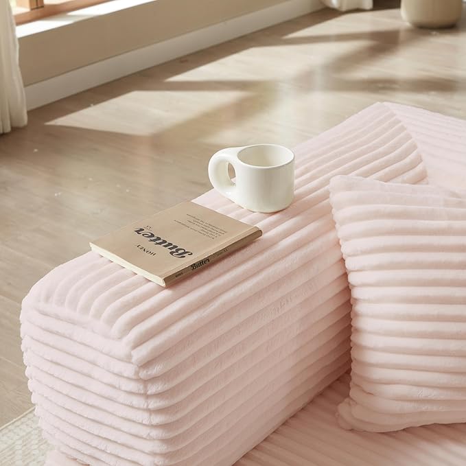 Boneless Couch Folding Couches for Living Room Sofa Futon Sofa Bed with Sleeper Sofa Futon Couch with Fixed-Shape Oversized Corduroy Upholstered (Pink 81 Inches)