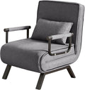 Foldable Chair Bed Comfortable Convertible Sofa Bed 5 in 1 Foldable Bed with 5 Adjustable backrests and Pillows Suitable for Comfortable Cushion Chair in The Office. (Grey+Linen+1Seat)