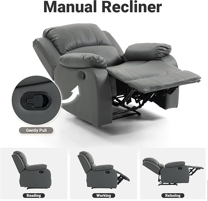 Manual Recliner Chair Lazy Boy Leather Recliner Perfect for Lounging in The Living Room Home Theater and Bedroom an Excellent Gift for Home