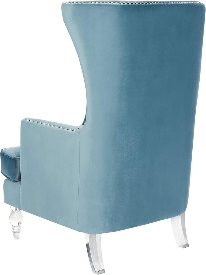 Safavieh Couture Geode Modern Light Blue Wingback Chair