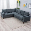 Panana Modern Upholstered L-Shape Sectional Sofa 2 Seater + 3 Seater Corner Couch for Living Room (Grey 5 Seat Corner Sofa)
