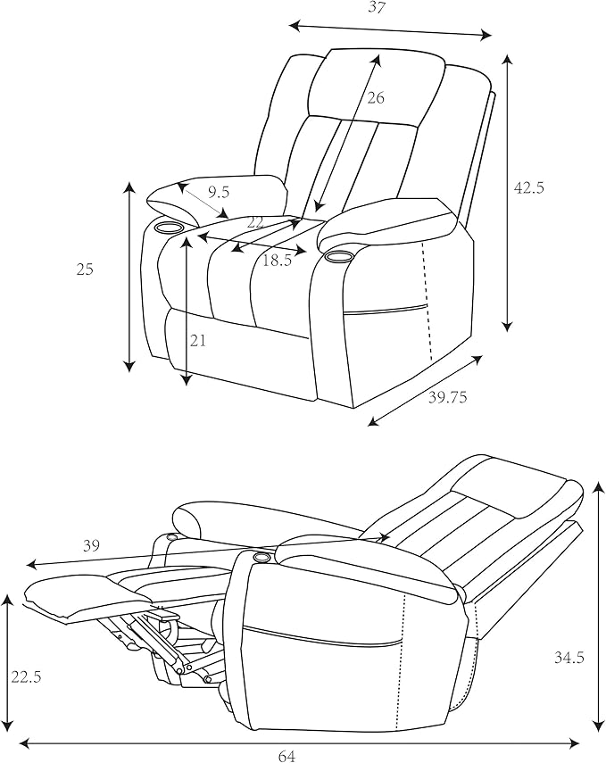 Coaster Home Furnishings - Houston - Fabric Upholstered Power Lift Recliner Chair with Power Panel with USB Port Cup Holders and Pillowtop Arms - Living Room - Camel - 602274P