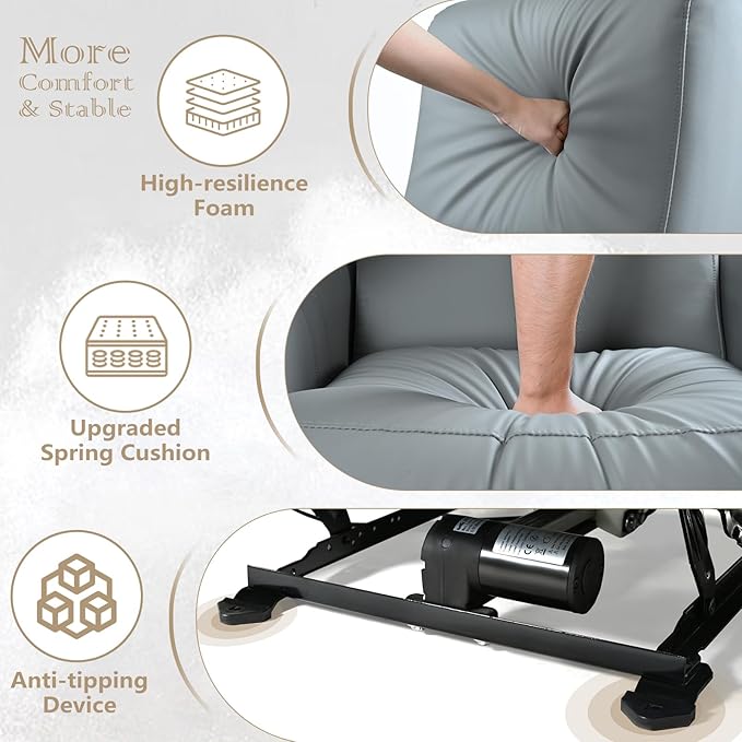 cinkehome Wall Hugger Power Recliners for Small Spaces Electric Recliners with USB Modern RV Recliner Chair for Living Room Apartment Grey